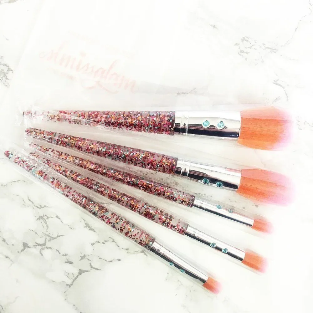 NIP SLMissGlam Rainbow Luxe Makeup Brush Set